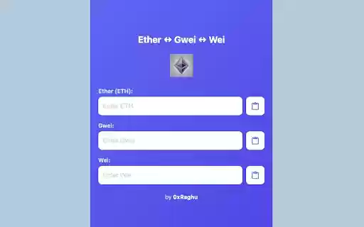 Ether ↔ Gwei ↔ Wei Converter  from Chrome web store to be run with OffiDocs Chromium online