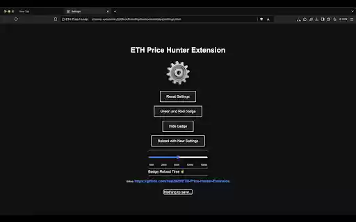 ETH Price Hunter  from Chrome web store to be run with OffiDocs Chromium online