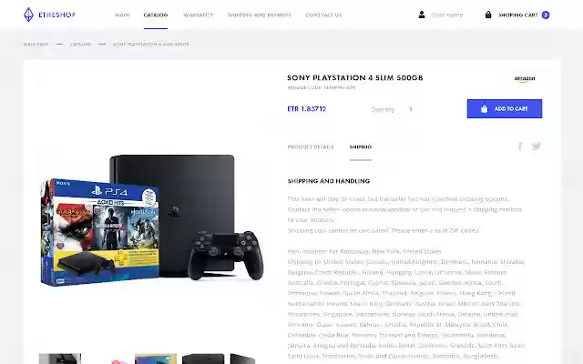Ethshop  from Chrome web store to be run with OffiDocs Chromium online