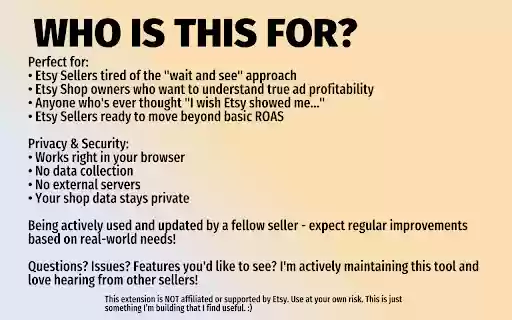 Etsy Ads Helper  from Chrome web store to be run with OffiDocs Chromium online