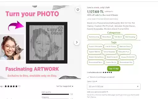 Etsy Tagsy  from Chrome web store to be run with OffiDocs Chromium online