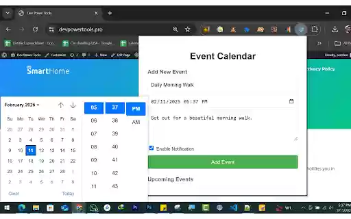 Event Calendar  from Chrome web store to be run with OffiDocs Chromium online