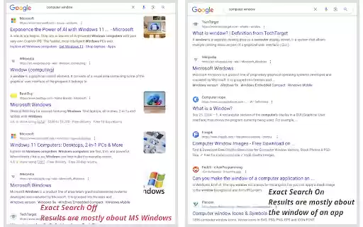 Exact Search  from Chrome web store to be run with OffiDocs Chromium online