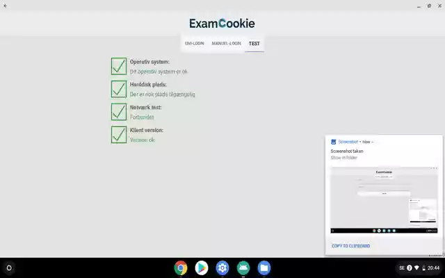Examcookie  from Chrome web store to be run with OffiDocs Chromium online