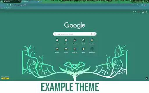Example Theme  from Chrome web store to be run with OffiDocs Chromium online