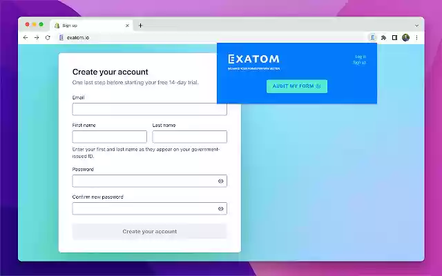 Exatom webform audit  from Chrome web store to be run with OffiDocs Chromium online