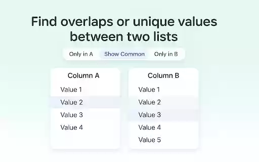 Excel Compare Columns  from Chrome web store to be run with OffiDocs Chromium online