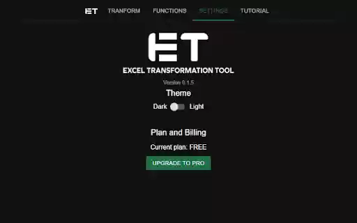 Excel Transformation Tool  from Chrome web store to be run with OffiDocs Chromium online