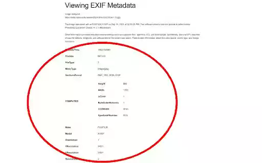 Exifer dexifer Photo Image Metadata Viewer  from Chrome web store to be run with OffiDocs Chromium online