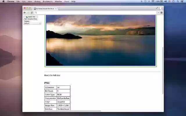 Exif Meta Viewer With Drive from Chrome web store to be run with OffiDocs Chromium online Exif Meta Viewer With Drive from Chrome web store to be run with OffiDocs Chromium online