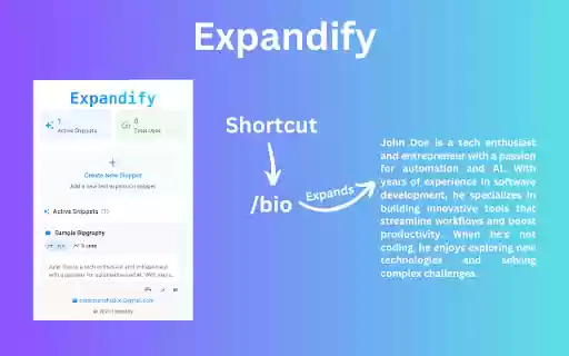 Expandify Text Expander  Snippet Manager  from Chrome web store to be run with OffiDocs Chromium online