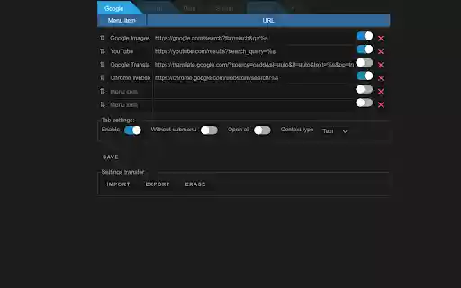 Expand Search Context Menu  from Chrome web store to be run with OffiDocs Chromium online