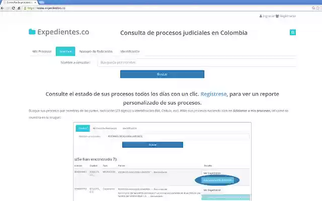 expedientes.co  from Chrome web store to be run with OffiDocs Chromium online