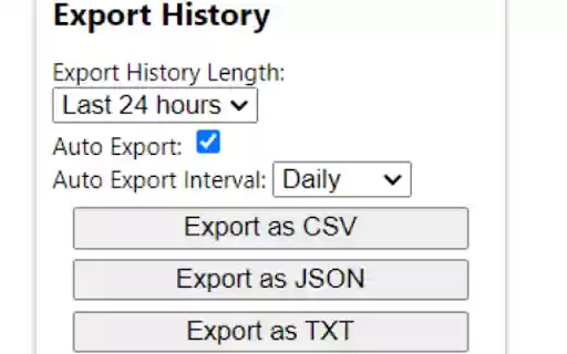 Export Browsing History  from Chrome web store to be run with OffiDocs Chromium online
