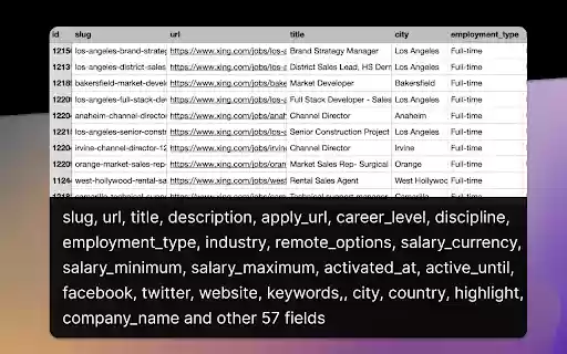 Export Jobs Search for Xing  from Chrome web store to be run with OffiDocs Chromium online