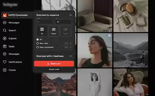 ExPro Downloader for Instagram from Chrome web store to be run with OffiDocs Chromium online ExPro Downloader for Instagram from Chrome web store to be run with OffiDocs Chromium online