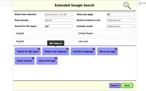 Extended Google Search from Chrome web store to be run with OffiDocs Chromium online Extended Google Search from Chrome web store to be run with OffiDocs Chromium online