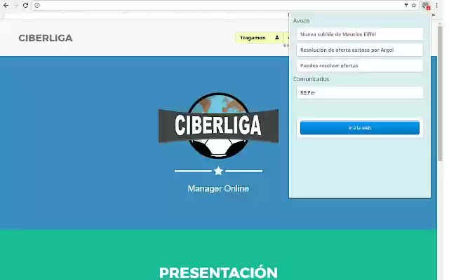 Extensión Ciberliga from Chrome web store to be run with OffiDocs Chromium online Extensión Ciberliga from Chrome web store to be run with OffiDocs Chromium online