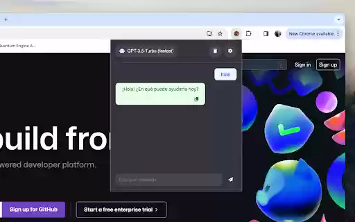 Extensión de Chrome para OpenAI ChatGPT  from Chrome web store to be run with OffiDocs Chromium online