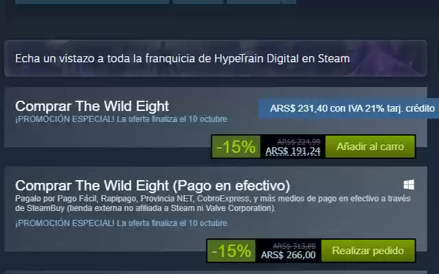 Extension SteamBuy  from Chrome web store to be run with OffiDocs Chromium online