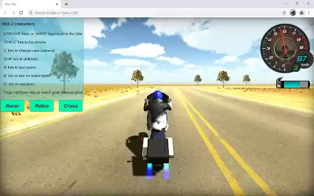 Extreme Motorbike Driving Game  from Chrome web store to be run with OffiDocs Chromium online
