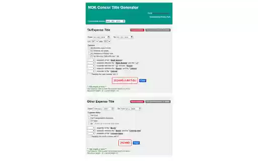 EZTool: NOK Concur Title Generator  from Chrome web store to be run with OffiDocs Chromium online
