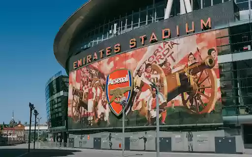 Facade of Emirates Stadium in London  from Chrome web store to be run with OffiDocs Chromium online