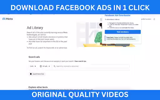 Facebook Ads Downloader  from Chrome web store to be run with OffiDocs Chromium online