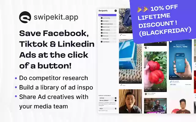 Facebook, Tiktok  Linkedin Ad downloader  from Chrome web store to be run with OffiDocs Chromium online