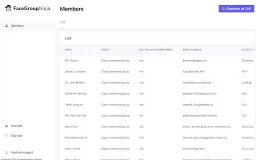 FaceGroupNinja  from Chrome web store to be run with OffiDocs Chromium online