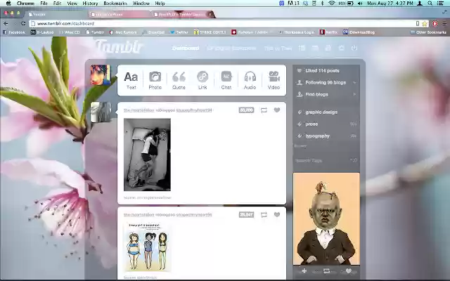 Facelift52 Tumblr Dashboard  from Chrome web store to be run with OffiDocs Chromium online