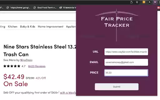 Fair Price Tracker  from Chrome web store to be run with OffiDocs Chromium online