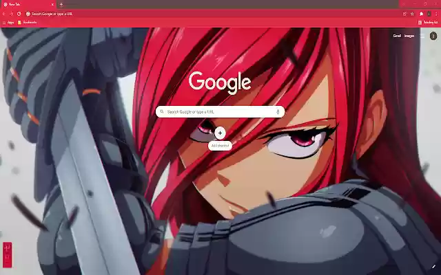 Fairy Tail Erza Scarlet Theme  from Chrome web store to be run with OffiDocs Chromium online