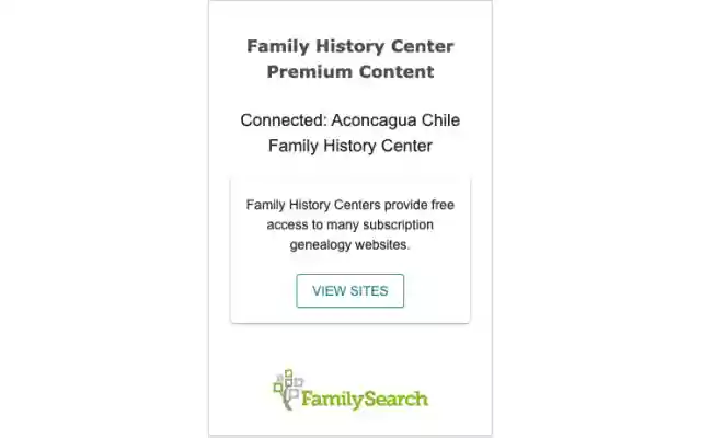 FamilySearch Center Premium Content  from Chrome web store to be run with OffiDocs Chromium online