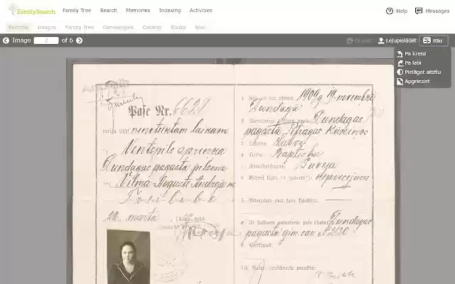 familysearch.org Palīgs  from Chrome web store to be run with OffiDocs Chromium online