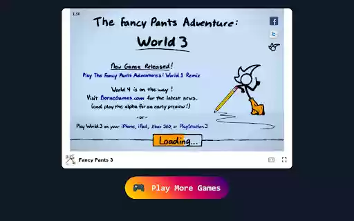 Fancy Pants 3 Game Battle Quirky Foes and Explore Vibrant Worlds!  from Chrome web store to be run with OffiDocs Chromium online
