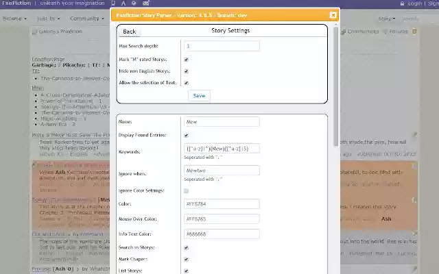 Fanfiction.net Story Parser  from Chrome web store to be run with OffiDocs Chromium online