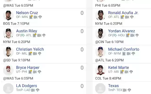 Fantrax Baseball Gameday Extension  from Chrome web store to be run with OffiDocs Chromium online