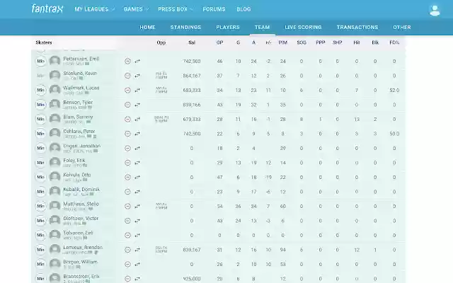 FanTrax Expanded Player Stats  from Chrome web store to be run with OffiDocs Chromium online
