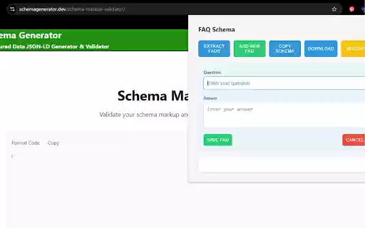 FAQ Schema  from Chrome web store to be run with OffiDocs Chromium online