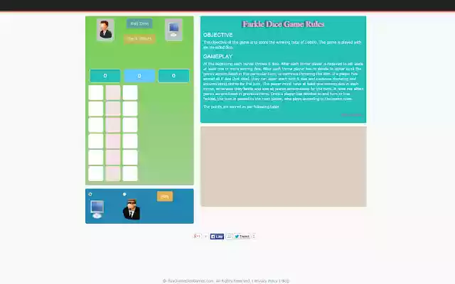 Farkle  from Chrome web store to be run with OffiDocs Chromium online