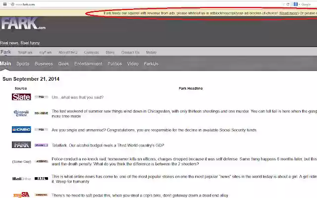 Fark Nag Eliminator  from Chrome web store to be run with OffiDocs Chromium online