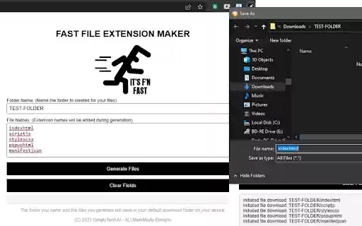 FAST FILE EXTENSION MAKER  from Chrome web store to be run with OffiDocs Chromium online