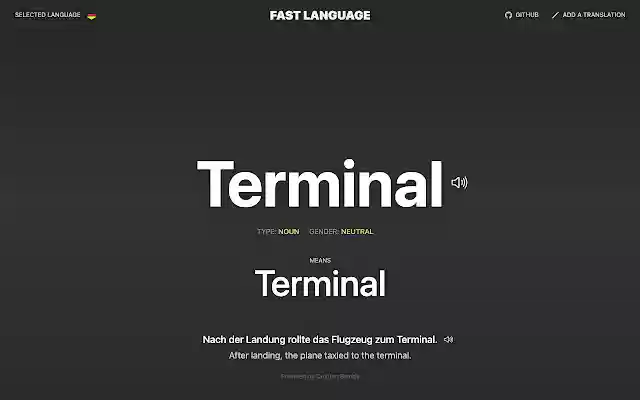 Fast Language Extension  from Chrome web store to be run with OffiDocs Chromium online