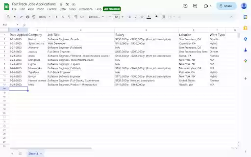 FastTrack Jobs  from Chrome web store to be run with OffiDocs Chromium online
