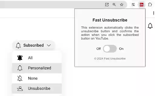 Fast Unsubscribe  from Chrome web store to be run with OffiDocs Chromium online