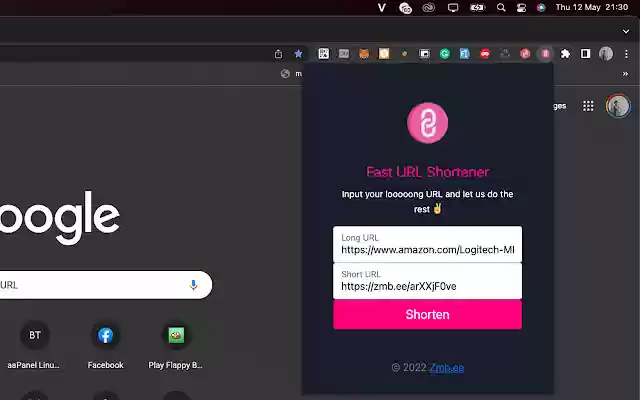 Fast URL Shortener  from Chrome web store to be run with OffiDocs Chromium online