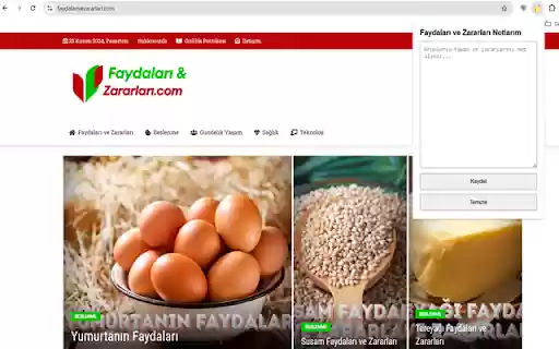 Faydaları ve Zararları  from Chrome web store to be run with OffiDocs Chromium online