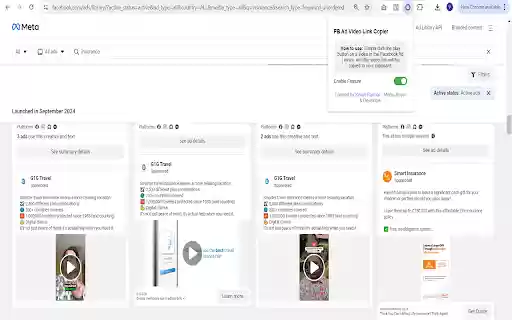 FB Ad Video Link Copier  from Chrome web store to be run with OffiDocs Chromium online