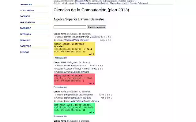FCiencias x MisProfesores  from Chrome web store to be run with OffiDocs Chromium online